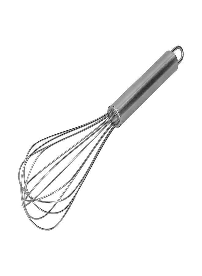 JEMEI Mini Silicone Whisk with Stainless Steel Handle - 20 CM Balloon Whisk for Blending, Beating, and Stirring (Silver) - Image 1