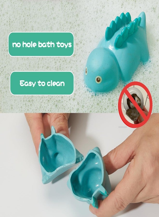 AMCHSURI Mold Free Bath Toys, Dinosaur 9 Pack |Cute, Not Hold Water Design | Soft, Squeezable & Float on Water | Safe Non-Toxic Easy-Grip Bath Toys Toddlers 2-4 | Great Baby Bathtub Pool Water Toys - Image 4