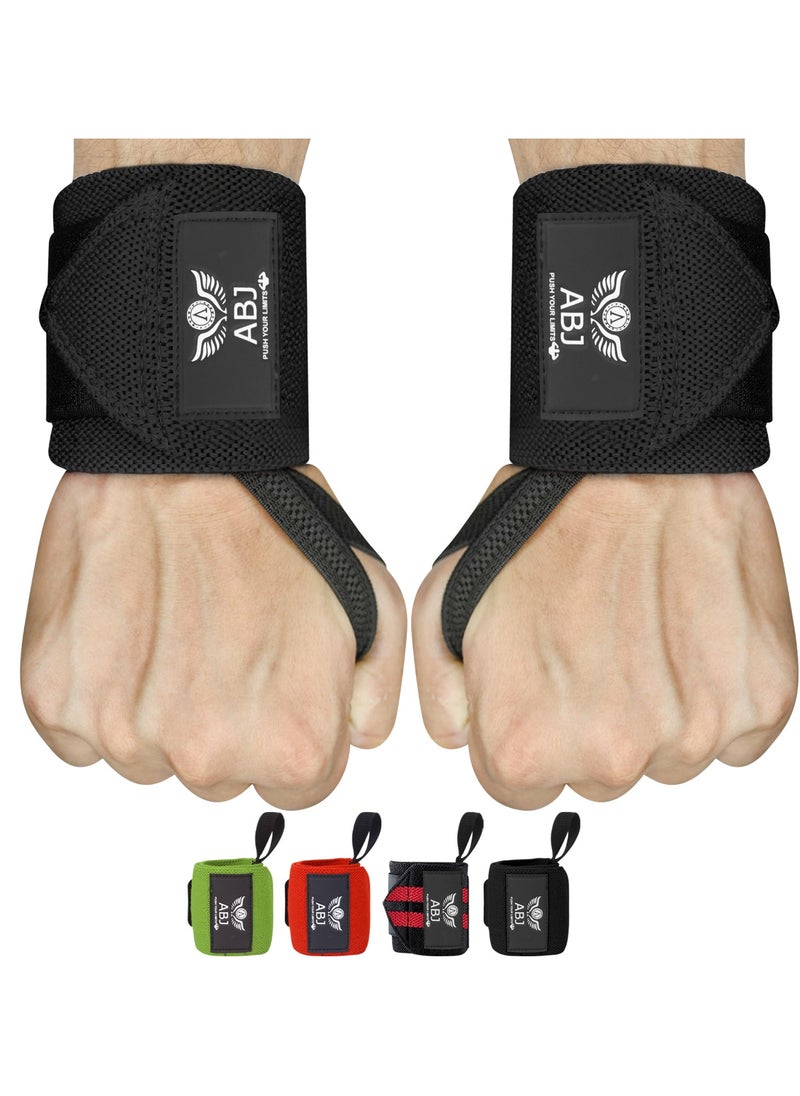 ABJ - Wrist Wraps for Weightlifting - 18” Premium Quality Weight Lifting Wrist Support Straps for Bench Press, Overhead Press, Dips and Curls - Image 1
