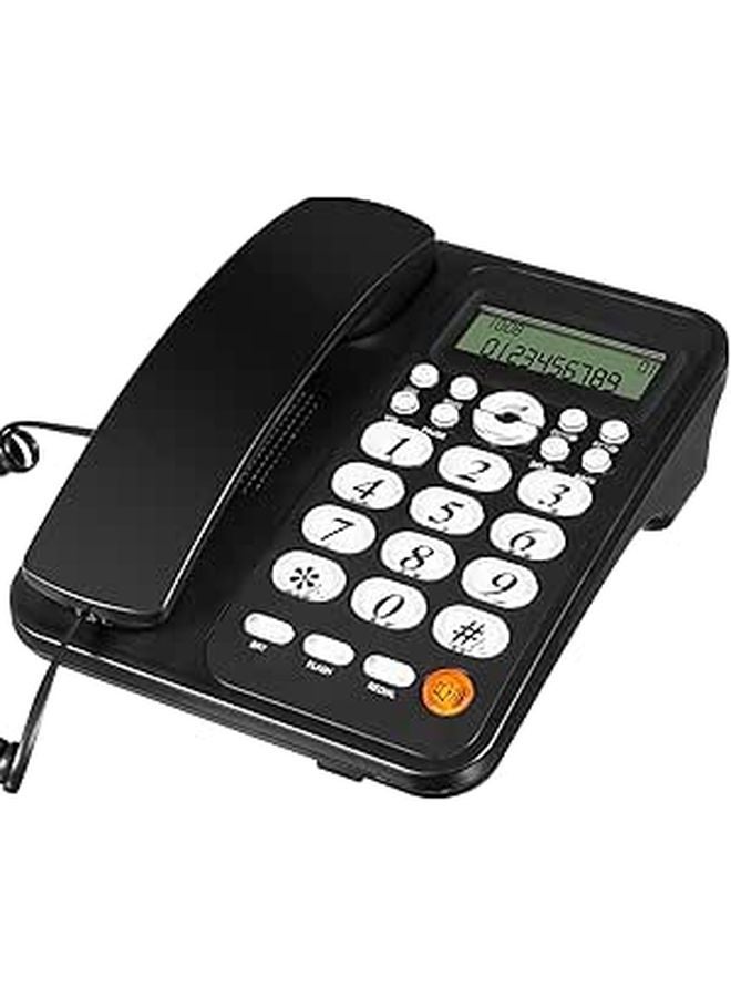 Large Button Corded Telephone with Caller ID for Seniors Wall Mount Desktop Landline Phone Amplified Sound - Image 1
