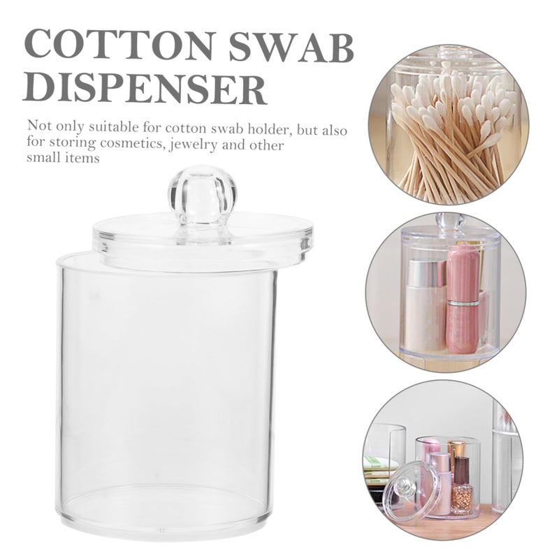 Cotton Swab Holder Set With Lid 4 Piece Bathroom Storage Organizer For Vanity - Image 4