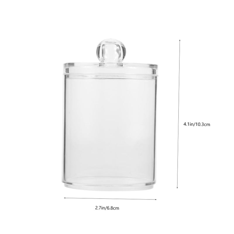 Cotton Swab Holder Set With Lid 4 Piece Bathroom Storage Organizer For Vanity - Image 3