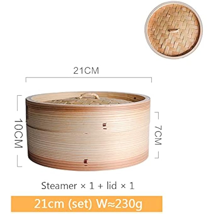 طباخ بخار تقليدي للطعام، طباخ بخار تجاري صغير، طباخ بخار للحوم، طباخ بخار من الخيزران، 21 سم - Image 4
