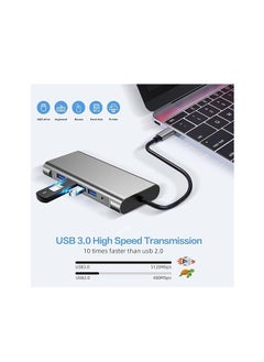 Generic USB C HUB, 12 in 1 USB C Adapter Docking Station with 2 x 4K HDMI, VGA, 4 x USB 3.0, USB C Data, PD3.0, Ethernet RJ45 Port, SD/TF, 3.5 mm AUX, Compatible with MacBook Pro/Air, More Type C Device  - Image 3
