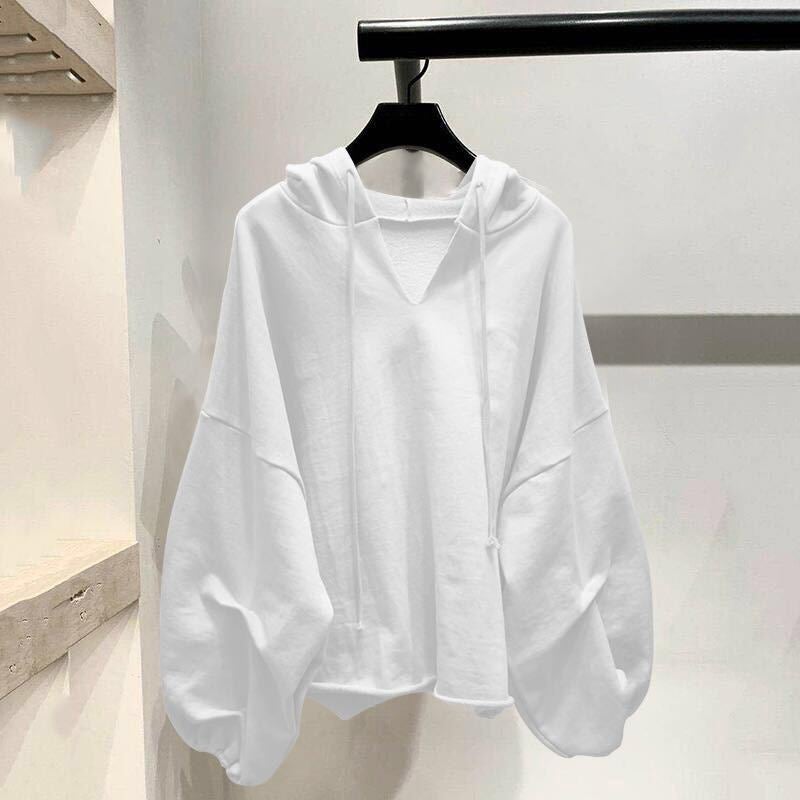 Factory direct solid color sweater womens thin early autumn loose 100.00kg Joker hoodie coat clothes on behalf of hair Pink  - Image 4