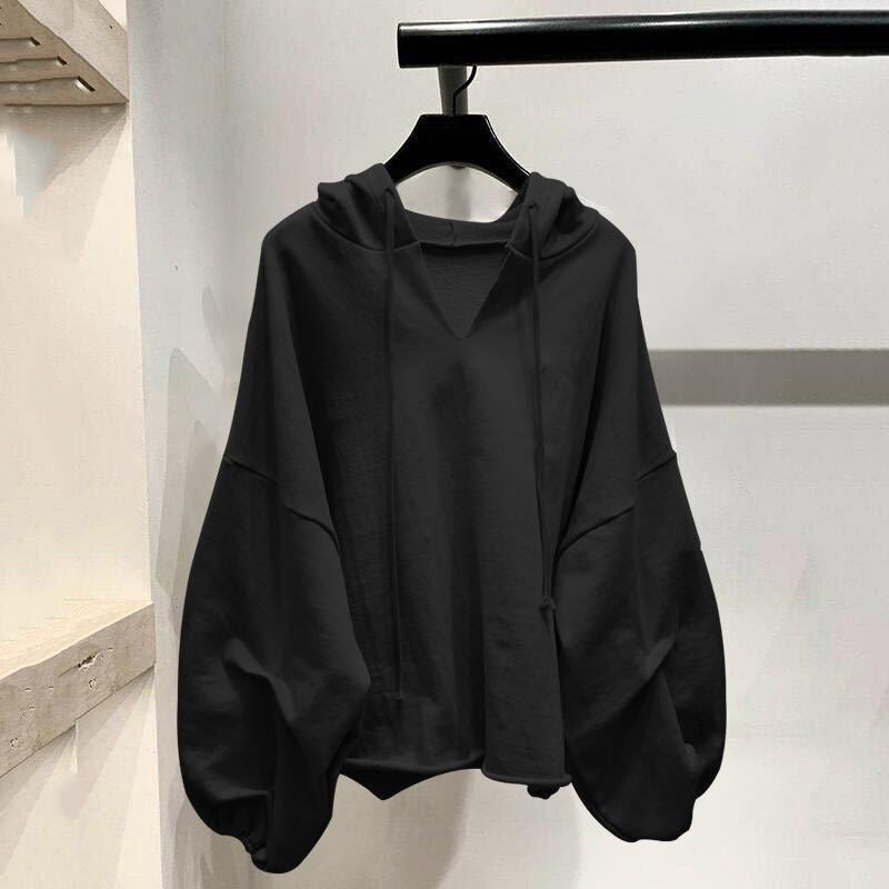 Factory direct solid color sweater womens thin early autumn loose 100.00kg Joker hoodie coat clothes on behalf of hair Pink  - Image 3