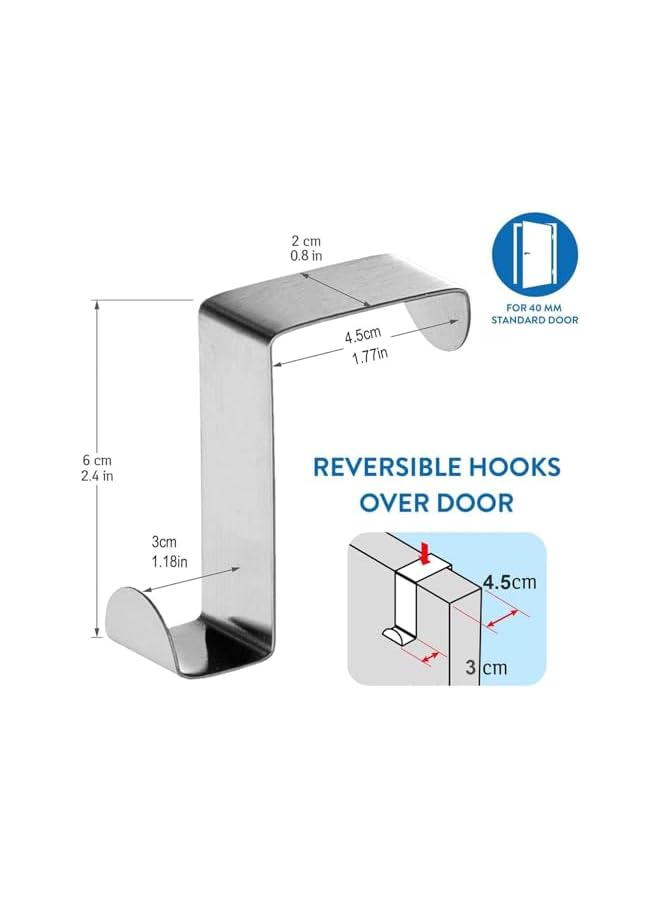 PROMASS promass Door Hooks,Bathroom Hooks,Towel Door Hooks,Bedroom Coat Hooks,Kitchen Storage Hooks,Help Keep the Room Tidy and Save Space(4 PCS)  - Image 2