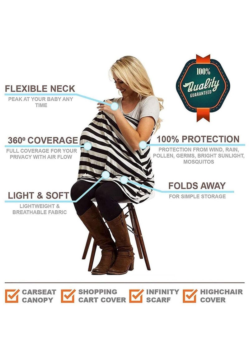 KASTWAVE Baby Nursing Cover, Nursing Poncho - 360° Full Privacy Breastfeeding Protection, Shopping Cart Stroller Cover, Multi-Use Cover for Baby Car Seat Canopy, Baby Shower Gifts for Boy and Girl - Image 5