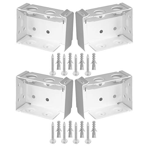 APUXON 4pcs Box Mounting Bracket 2 Set for Low Profile Blinds 2inch White Color Window Blinds Headrail Bracket (2, 2inch Low Profile) - Image 1