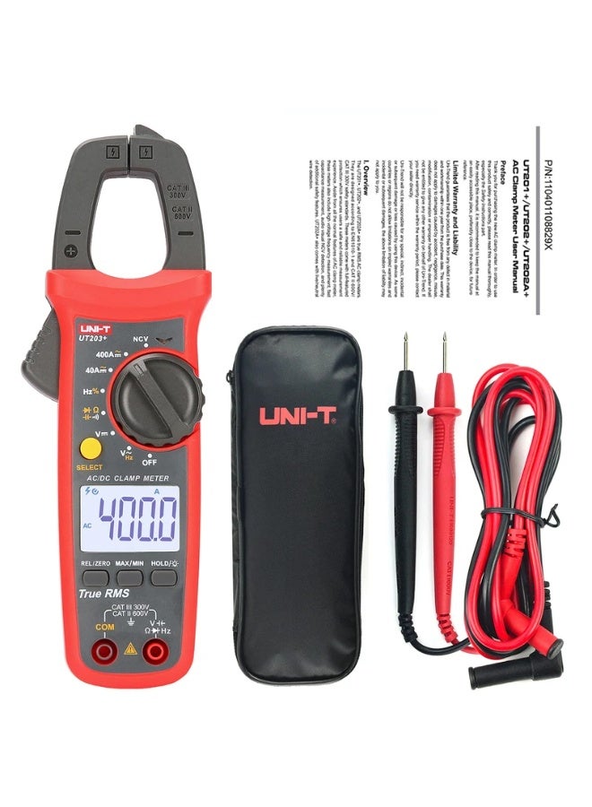 يوني تي مقياس كلامب رقمي UNI-T UT203+ 400A 600V تيار متردد ومستمر، RMS حقيقي - Image 4