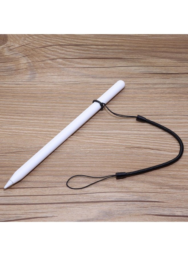 Mini Skater Plastic Elastic Tether Lanyard for Stylus Pens with Silicone Ring for Tethering Drawing Pen to Touchscreen, 4 Pcs (Black, 8.66-inch) - Image 3