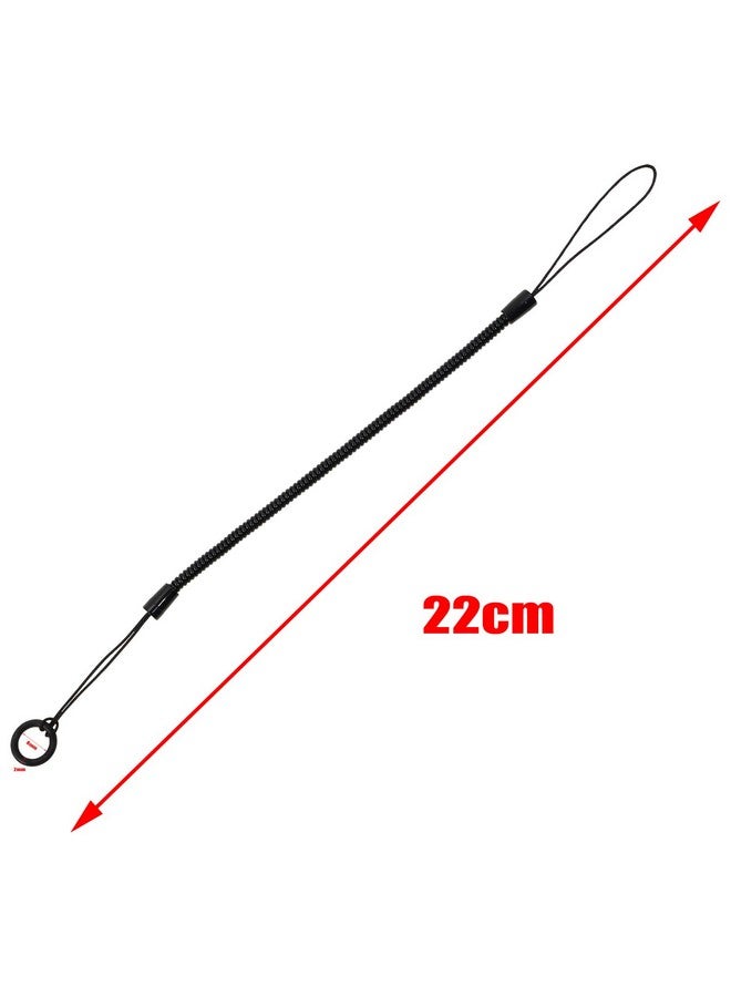 Mini Skater Plastic Elastic Tether Lanyard for Stylus Pens with Silicone Ring for Tethering Drawing Pen to Touchscreen, 4 Pcs (Black, 8.66-inch) - Image 2