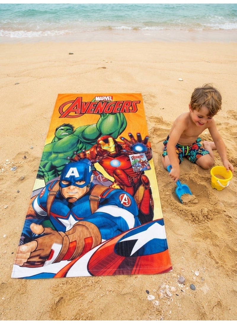 AVENGERS cotton kids beach towel with marvel print,120x60 cm - Image 2