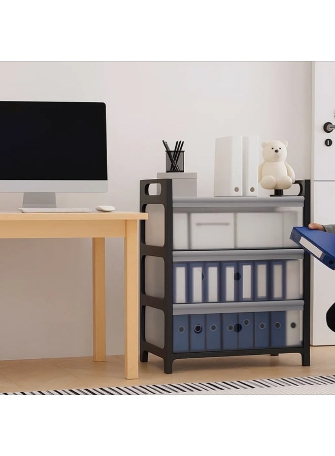 HOME TASTE رف أحذية مضاد للغبار 4 طبقات مع باب – منظم خزانة أحذية بلاستيكية، رفوف قابلة للتعديل، تخزين موفر للمساحة للمدخل، غرفة النوم وغرفة المعيشة (50×39×81 سم) - Image 4