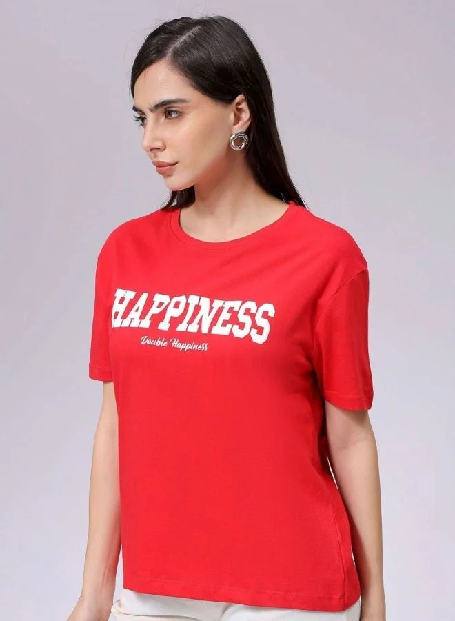 Women Relaxed Fit Solid Crew Neck Short Sleeve T-Shirt