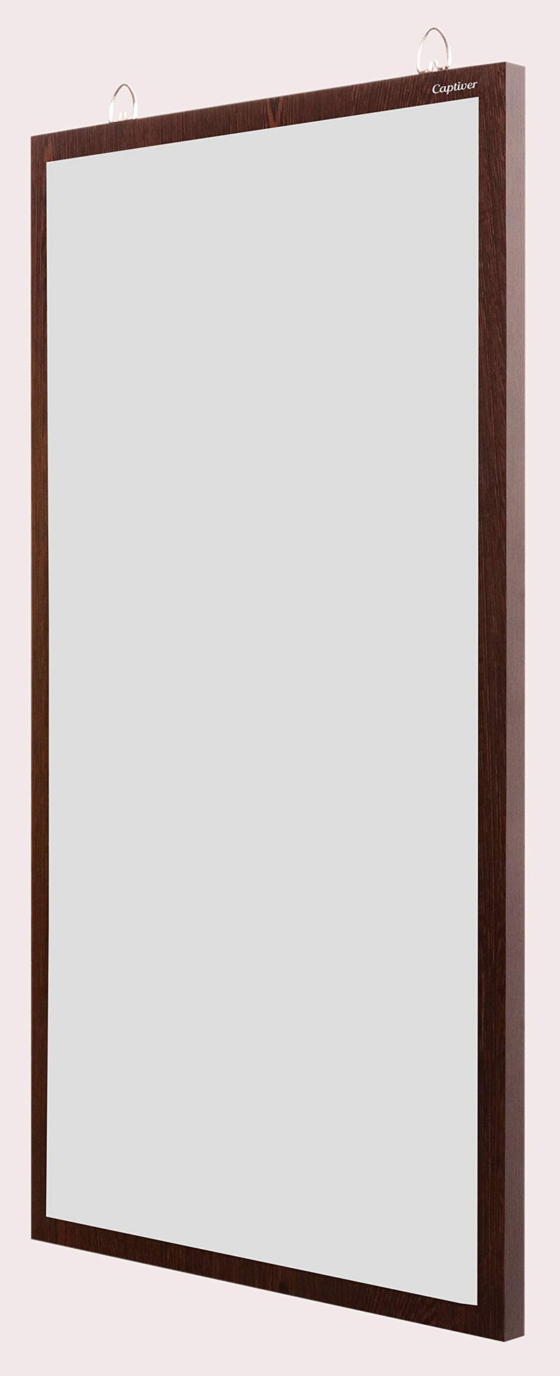 Captiver Engineered Wood Frameless Wall Hanging Solid Base Mirror (65X34 CM,Wenge) Bathroom Fancy Rectangle Decorative Washbasin Living Room Rectangular Unframed - Image 2