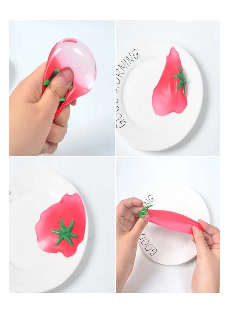 JOLLITY LLC كرة ضغط الطماطم المرنة لتخفيف الضغط من مواد TPR، أدوات مزاح مائية، هدايا مبتكرة، لعبة ضغط الخنزير للأطفال والبالغين، 12 حزمة - Image 3