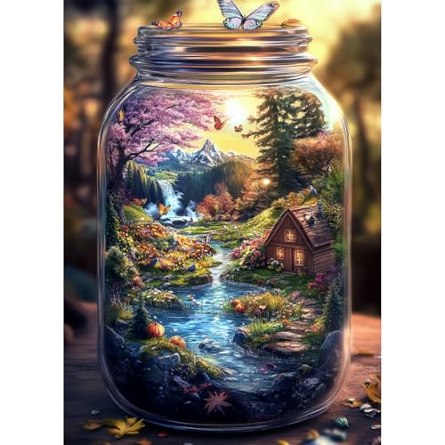 Yunlus Jigsaw Puzzles for Adults 1000 Pieces Impossible Hard Difficult Challenging Puzzles for Adults 1000pc Puzzles World in Bottle Natures Dream Jigsaw Puzzle 1000 Pieces 28 x 20 inch - Image 1