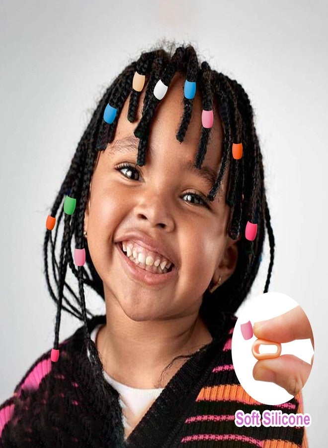 Jongdari 120pcs Silicone Hair Beads for Kids Girls, Colorful Rainbow Large Soft Rubber Pony Beads Kit - 60pcs, 10 Colors - Image 5