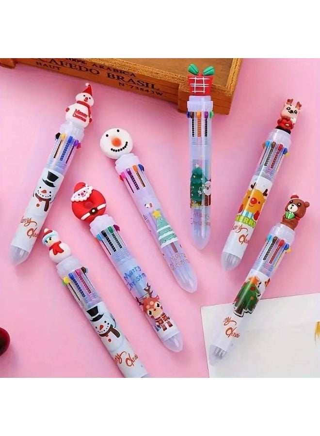 Christmas Pen Colored Ballpoint Pen: 10 Colors in Different Christmas Shapes, 5 Count - Image 1