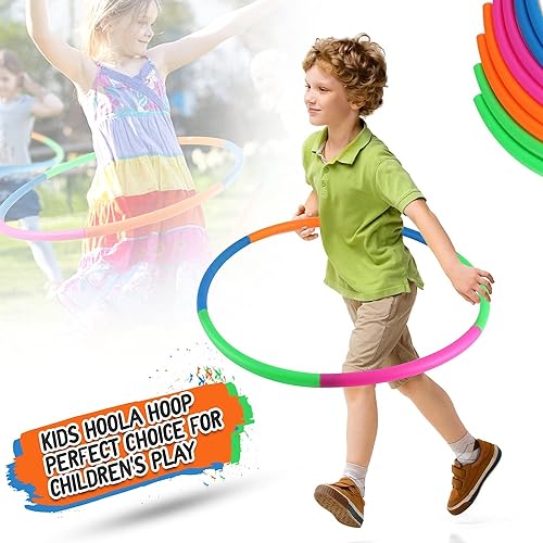 Toyshine Detachable Adjustable 6 Hulla Hoop Pipe Colourful Ring Exercise Circle Ideal for Playing, Pet Training, Gymnastics, Dance, Lose-Weights for Kids Adult (66 cm Diameter) - Image 2