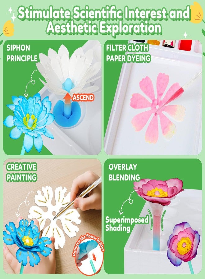 CZTCDP Paper Flower Science Kit, Kids DIY Arts and Crafts Color Changing Flowers Set, Flower-Dyeing Science for Kids Age 8-12, Magic Flowers Paper for Girls 6 7 8 9 10 11 yr Birthday Valentines Day Gifts - Image 3