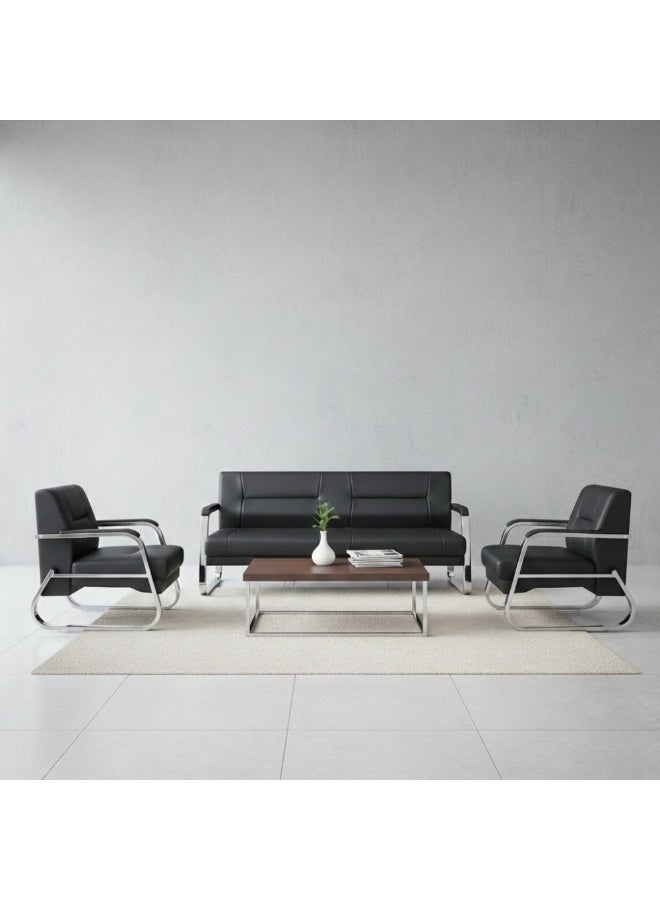 ABX HOME SYROS 3+1+1 Sofa Set – 5-Seater Faux Leather Sofa for Living Room & Office | Modern Office Sofa Set