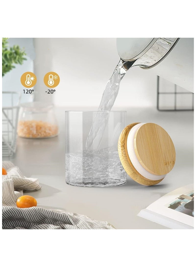16-Pack 300 ML(10.56 oz)Glass Jars With Wooden Lids, Spice  Glass Airtight Canisters Sets, Glass Food Storage Container, Pantry Organization and Storage Jars,Suitable For Tea, Candy, Spices  - Image 5