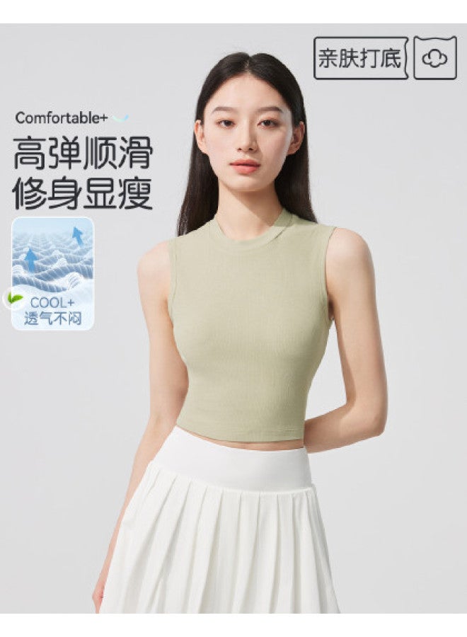 MIIOW Women'S Ribbed Round Neck Sleeveless Solid Color Camisole For Layering Or Outerwear - Image 1