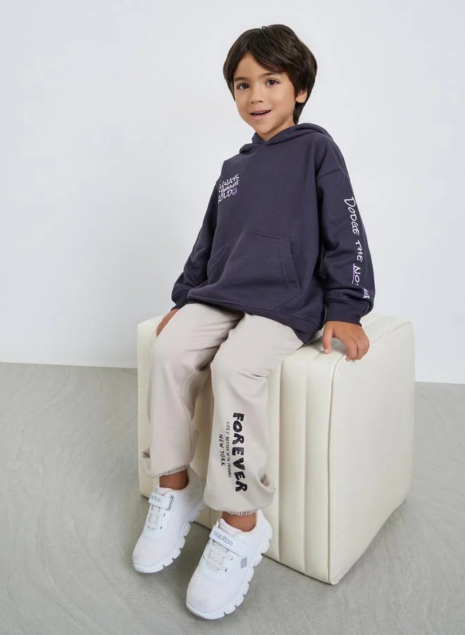 Styli Boys Printed Joggers with Drawstring