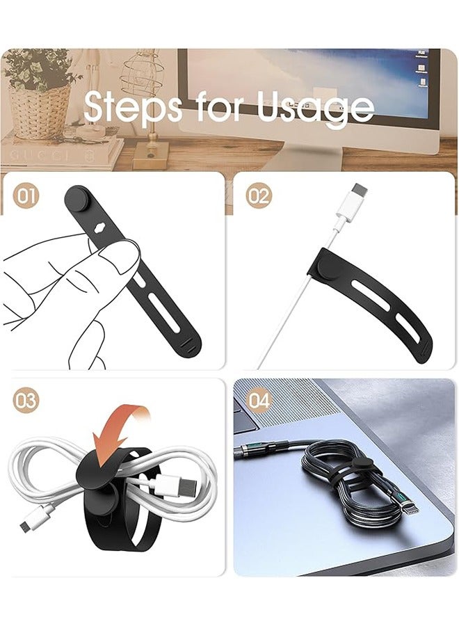 Loquat 35 Pcs Reusable Cable Ties, Adjustable Silicone Cord Storage, Small Zipper Cable Ties for Charging Cables, Headphones, Computer Cables, Desk Cable Management, Travel Accessories ，Cable Tidy Manageme - Image 3