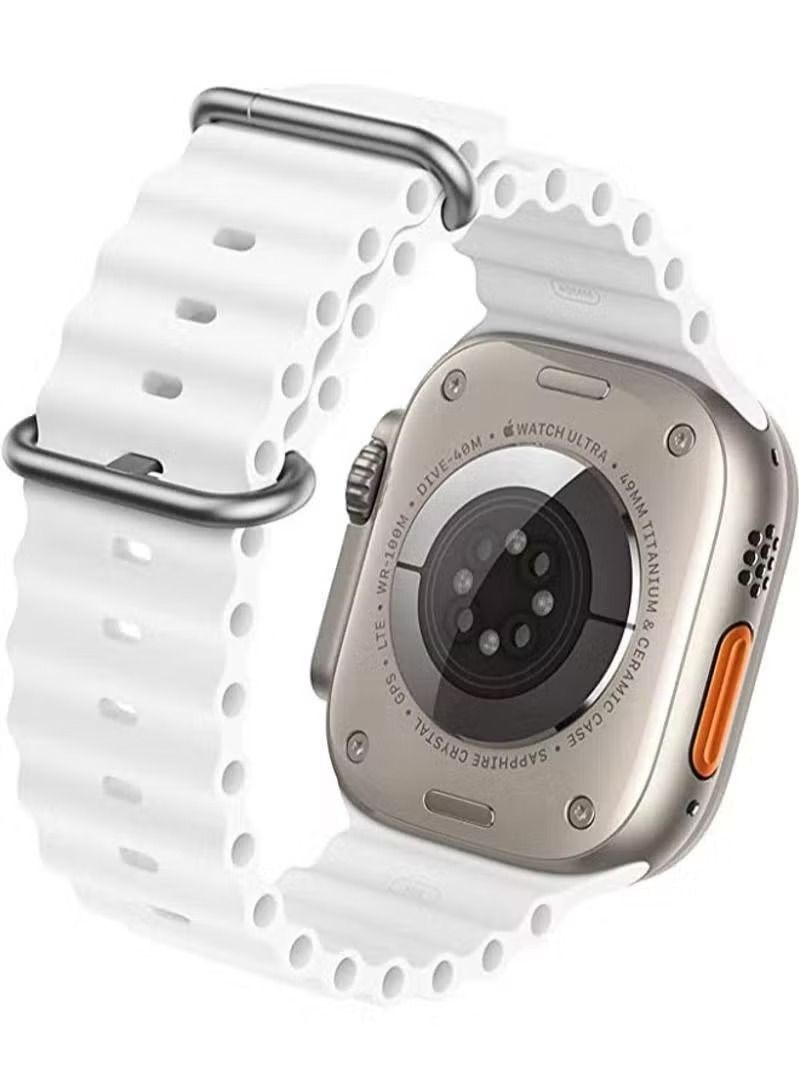 Zaboon Silicone Ocean Watch Band For Apple Watch Series 8 7 6 5 4 3 2 1 SE Compatible With Apple Watch Band 42mm 44mm 45mm 49mm Replacement Women Mens, Sport slides Strap for iWatch Ultra - Image 2