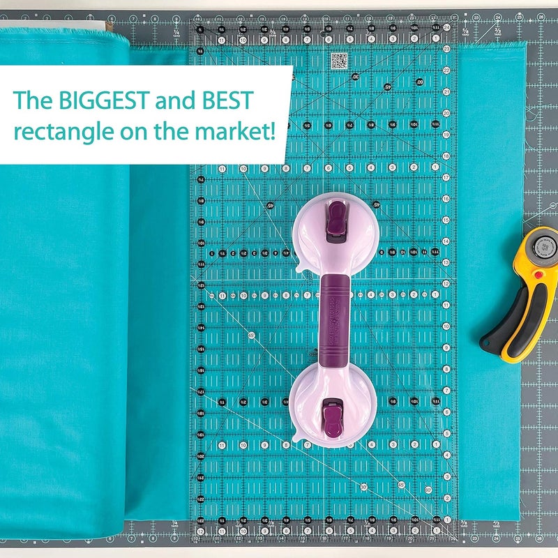Creative Grids Quilt Ruler 12-1/2in x 24-1/2in Rectangle – CGR1224 – Made in USA, Non-Slip Grip Acrylic Quilting, Sewing, Crafting, Patchwork Ruler for Measuring & Cutting Fabric - Image 2