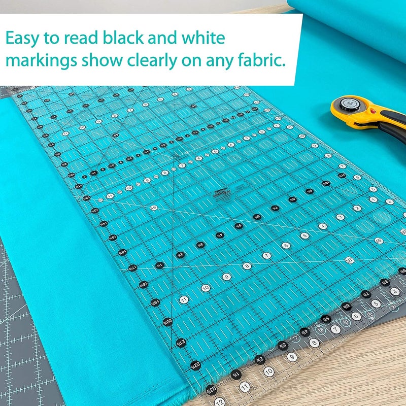 Creative Grids Quilt Ruler 12-1/2in x 24-1/2in Rectangle – CGR1224 – Made in USA, Non-Slip Grip Acrylic Quilting, Sewing, Crafting, Patchwork Ruler for Measuring & Cutting Fabric - Image 4