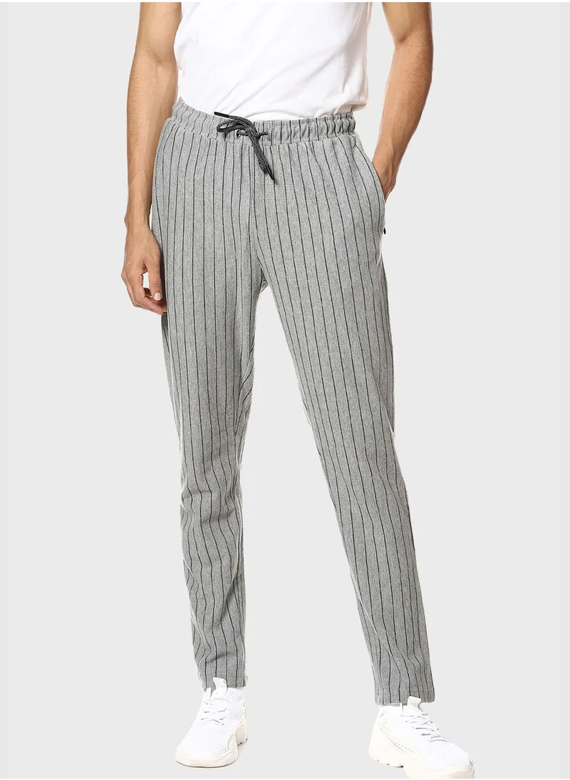 Campus Sutra Striped Jogger