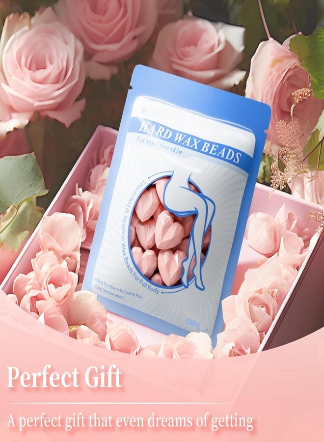 CUVLY Heart Hard Wax Beads for Sensitive Skin - 100g Professional Wax Kit for Coarse Hair, Gentle Enough for Brazilian, Face, Legs & Underarms, Home & Salon Use Pink Heart Shape (3) - Image 2