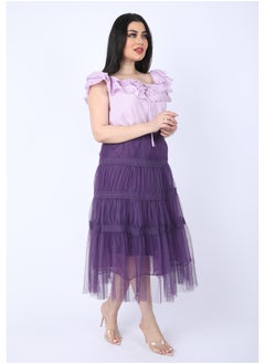 FULL JOY Two-piece set, Violet  blouse and Purple  tulle skirt  - Image 4