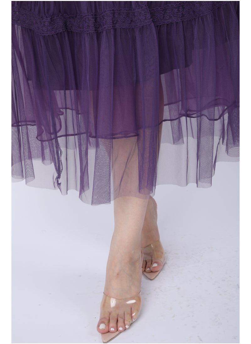 FULL JOY - Two-piece set, Violet  blouse and Purple  tulle skirt - Image 1