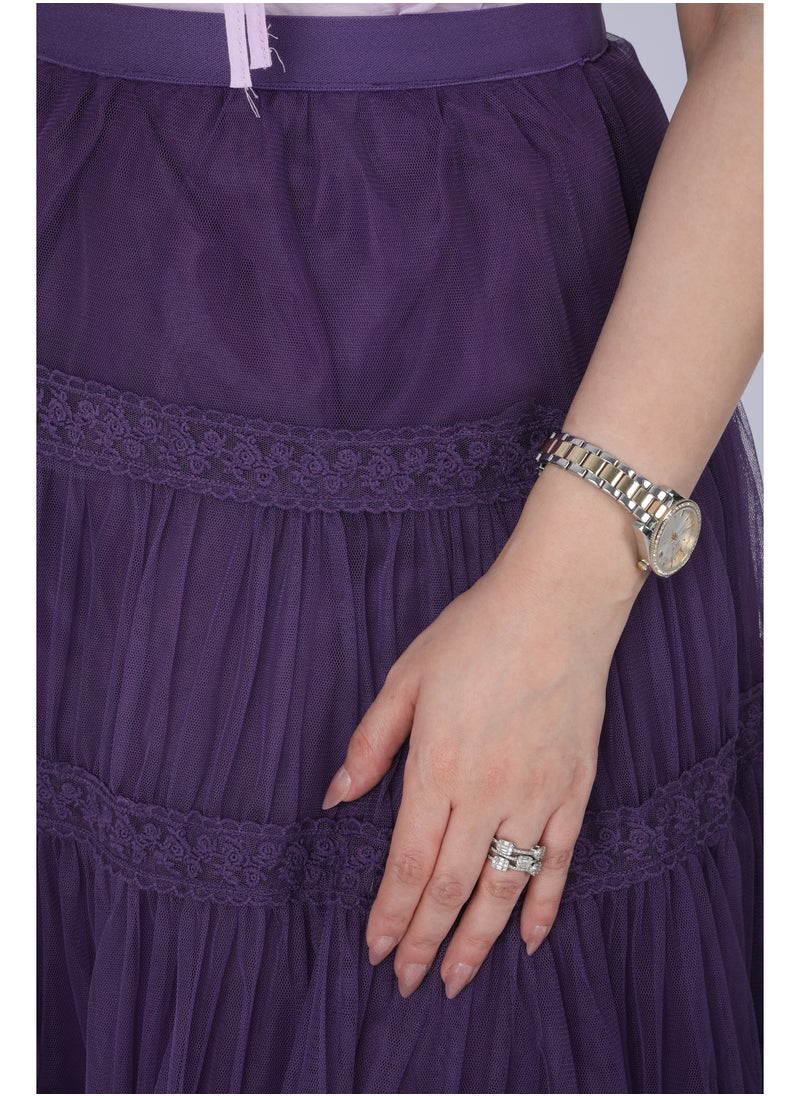 FULL JOY - Two-piece set, Violet  blouse and Purple  tulle skirt - Image 1