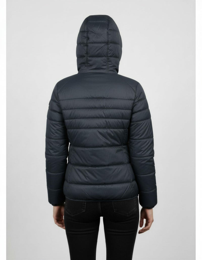 Fyltr Women's Puffer Jacket with Hoodie, Navy, L - Image 4