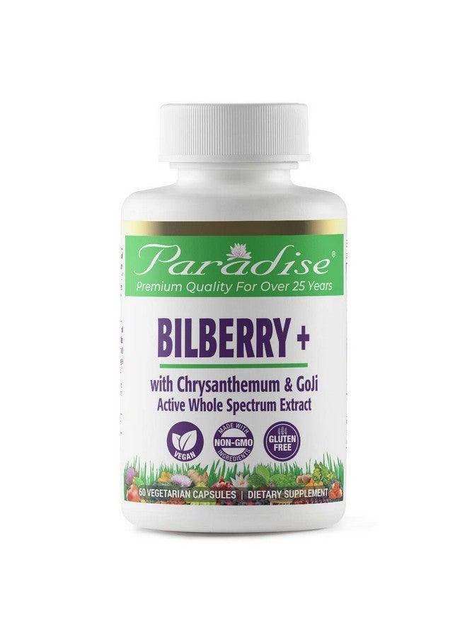 Paradise Herbs Bilberry With Goji & Chrysanthemum Supplements Non Gmo Gluten Free Vegan 60 Vegetarian Capsules - Image 2