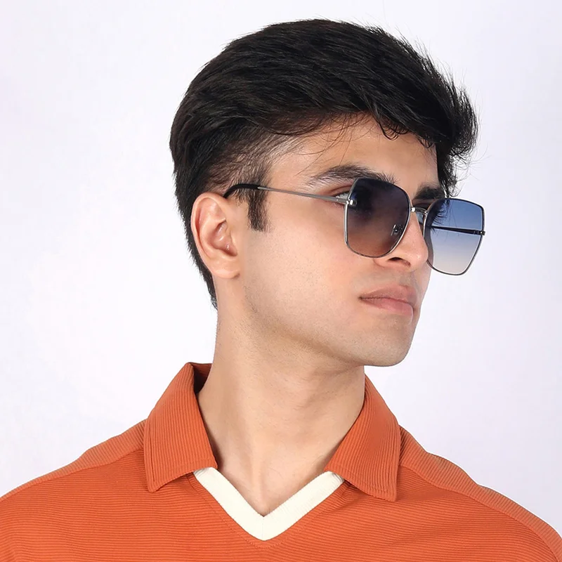 Woggles Latest & Stylish UV Protected Blue Hexagonal Sunglasses for Women