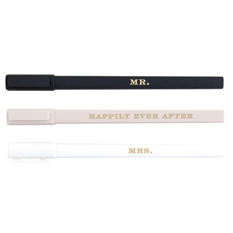 Santa Barbara Design Studio Santa Barbara Design Studio Pens Gift Boxed Refillable Soft Touch Ballpoint Pen Set 3Count Mr  Mrs 