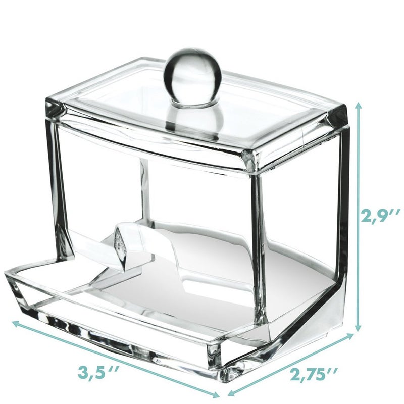 Sooyee Qtip Holder Restroom Organizer,Acrylic Q Tip Storage Organizer,Cotton Swab Holder,Qtip Dispenser,Clear - Image 2
