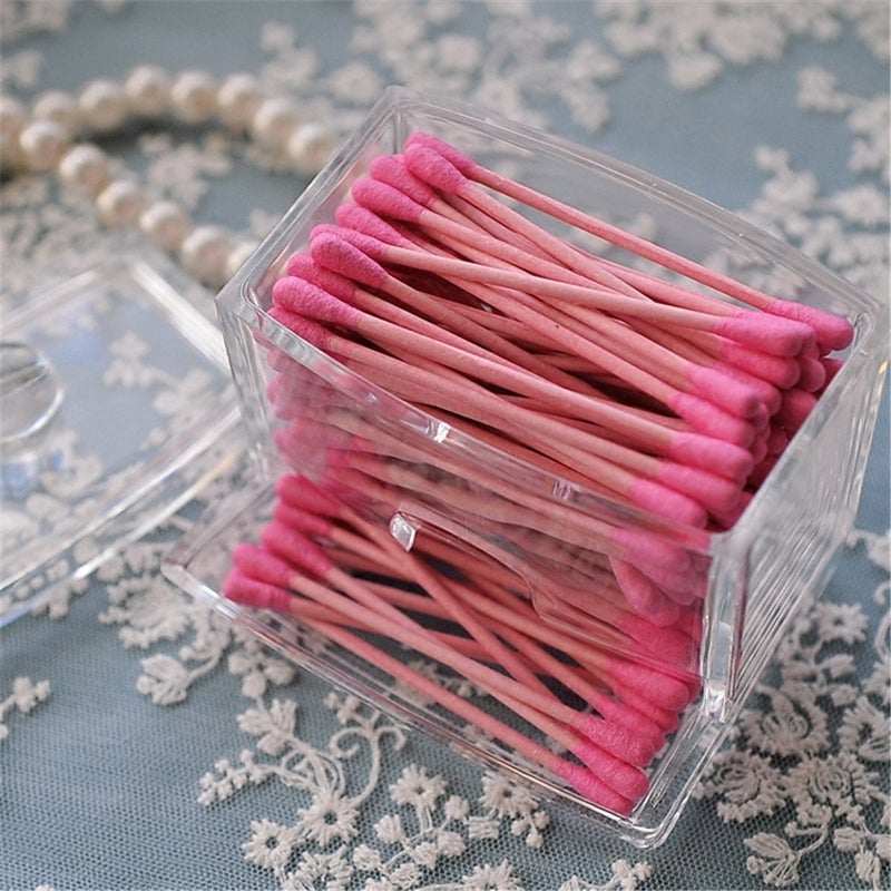 Sooyee Qtip Holder Restroom Organizer,Acrylic Q Tip Storage Organizer,Cotton Swab Holder,Qtip Dispenser,Clear - Image 4