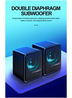 USB wired audio dual speakers computer speakers luminous stereo notebook desktop speakers