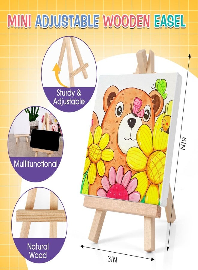 ESRICH 5 Set Mini Acrylic Paint Set,Minis Canvas Painting Kit,St. Patrick's Party Gifts,4 * 4in Canvas with Easel,Acrylic Paints,Brush,Palette,Mini Easel with Canvas for Kids Adults Painting Party - Image 3