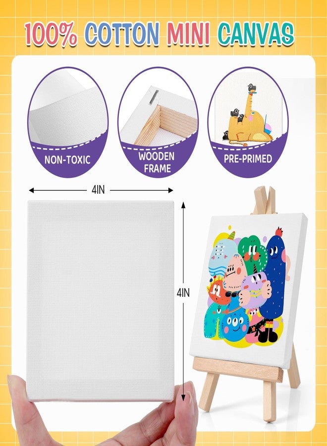 ESRICH 5 Set Mini Acrylic Paint Set,Minis Canvas Painting Kit,St. Patrick's Party Gifts,4 * 4in Canvas with Easel,Acrylic Paints,Brush,Palette,Mini Easel with Canvas for Kids Adults Painting Party - Image 4