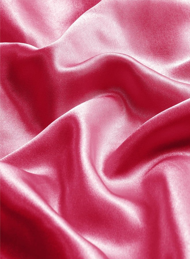 BEDELITE Satin Pillowcase with Zipper 2 Pack, Hot Pink Pillow Cases Standard Size, Super Soft and Cooling Similar to Silk Pillow Cases, Gift for Women Men(20x26 Inches) - Image 3