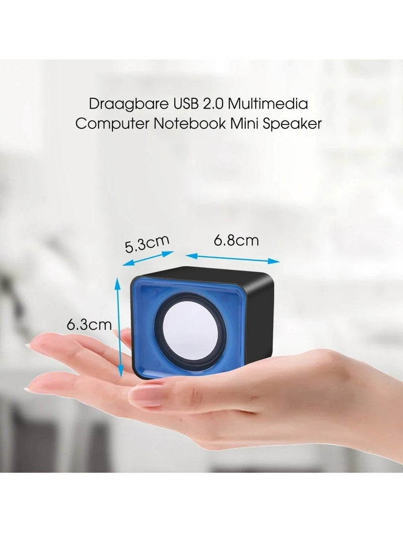 AROAQ سماعات كمبيوتر صغيرة، مكبر صوت متعدد الوسائط محمول وخفيف الوزن، مكبر صوت USB أنيق ومتين، مكبر صوت قوي مزدوج الصدمات للكمبيوتر المحمول، (أبيض) - Image 3